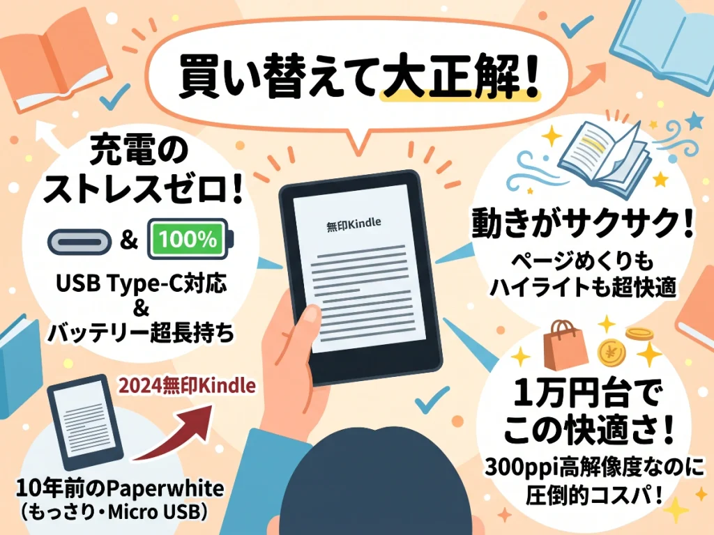 Kindle買い替えレビュー
